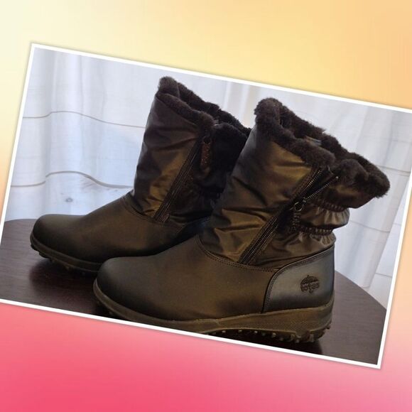 TOTES WINTER AND RAIN ZIP CLOSURE BOOTS Women's SZ 8W  - Picture 1 of 5